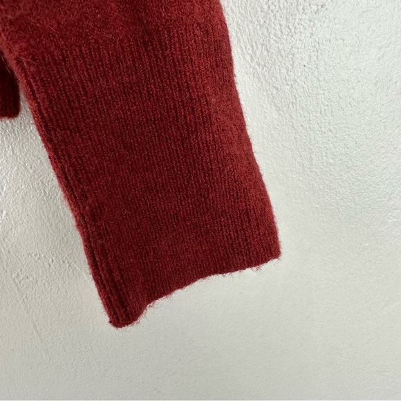 Madewell Womens Sz Large Sweater Alpaca Wool Blend Open Faux Wrap Front - Picture 6 of 10